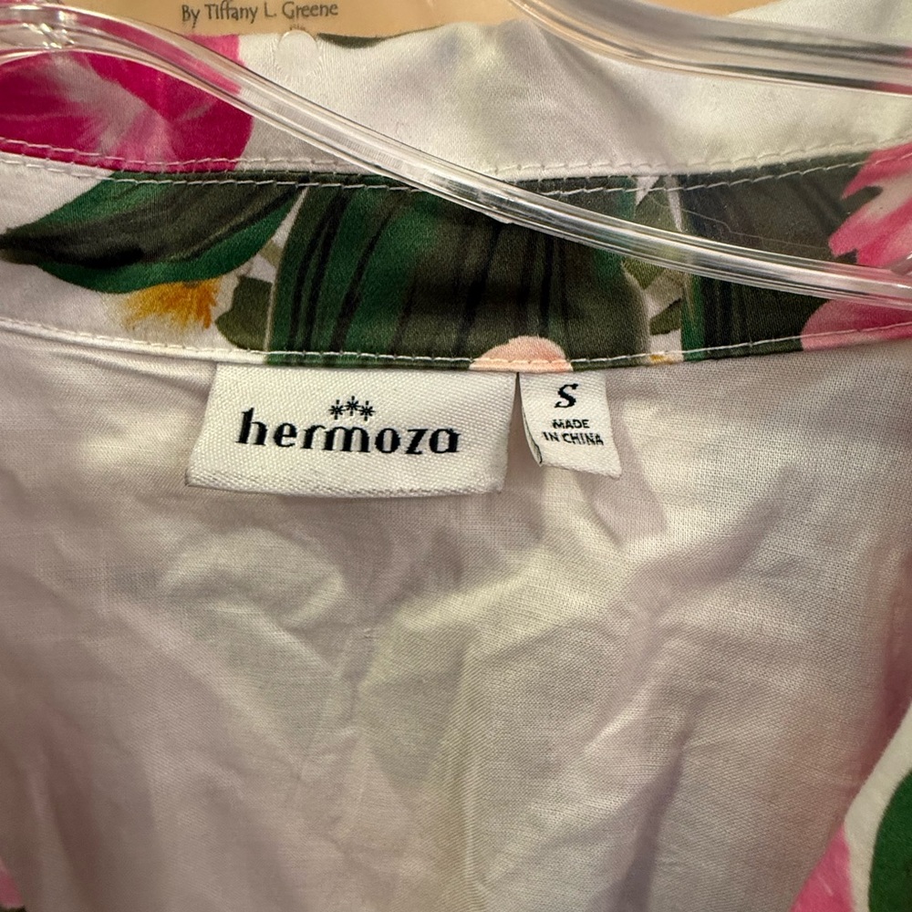 Hermoza Blooming In Breeze  Floral A-Line & Waist Defining Cotton Dress S-Small - Picture 14 of 16